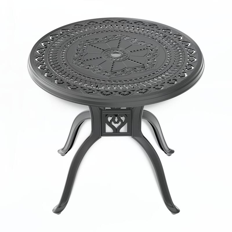 Aluminum Patio Dining Table with exquisite carved lines