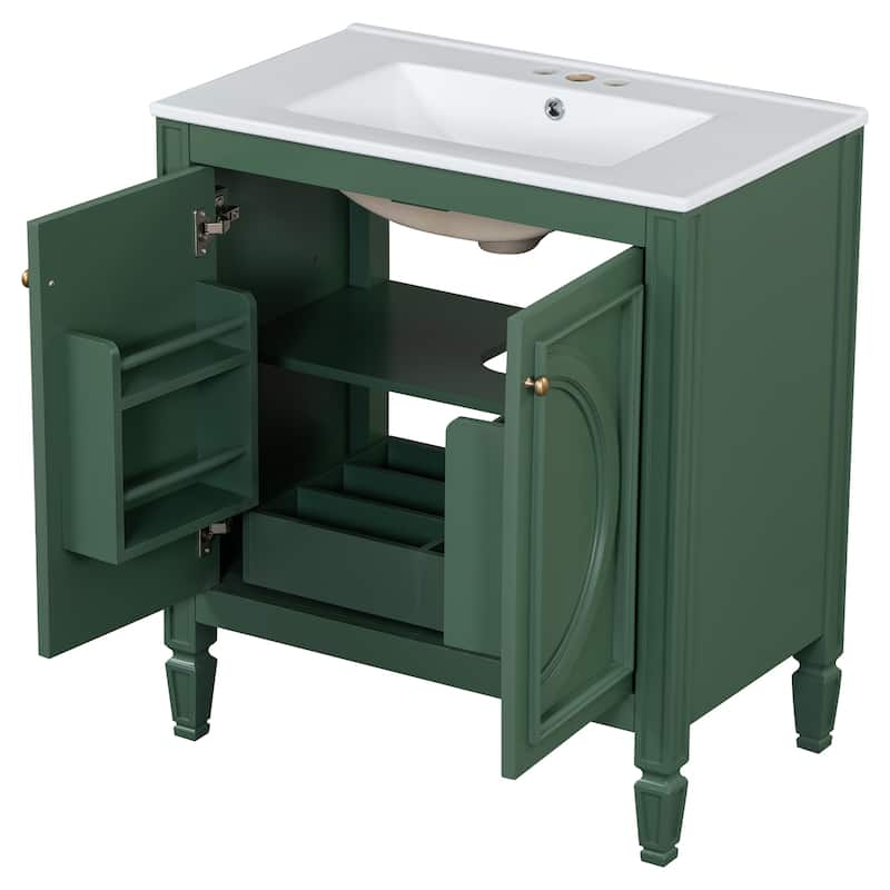 Bathroom Vanity with Sink, Storage Cabinet with Adjustable Shelves, Vanity Set with Soft Close Door and Drawer