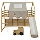 preview thumbnail 78 of 78, Full Size Loft Bed with Slide, Tent, and Storage Shelves - House Frame Kids Bed with Ladder and Car-Shaped Organizer