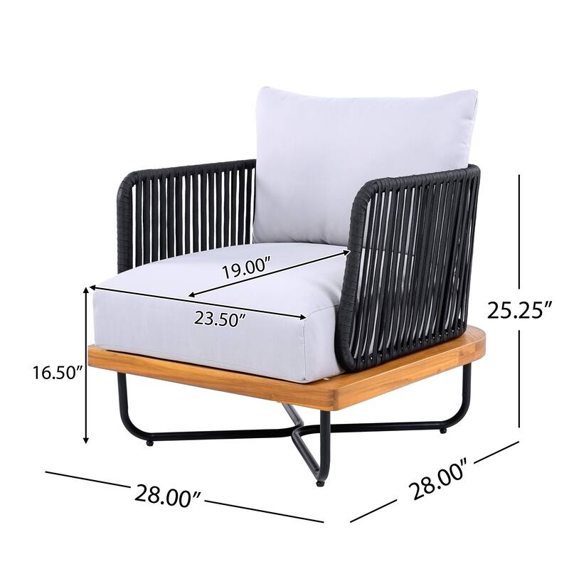 Christopher Knight Home- Mason Acacia Wood Outdoor Conversation Set