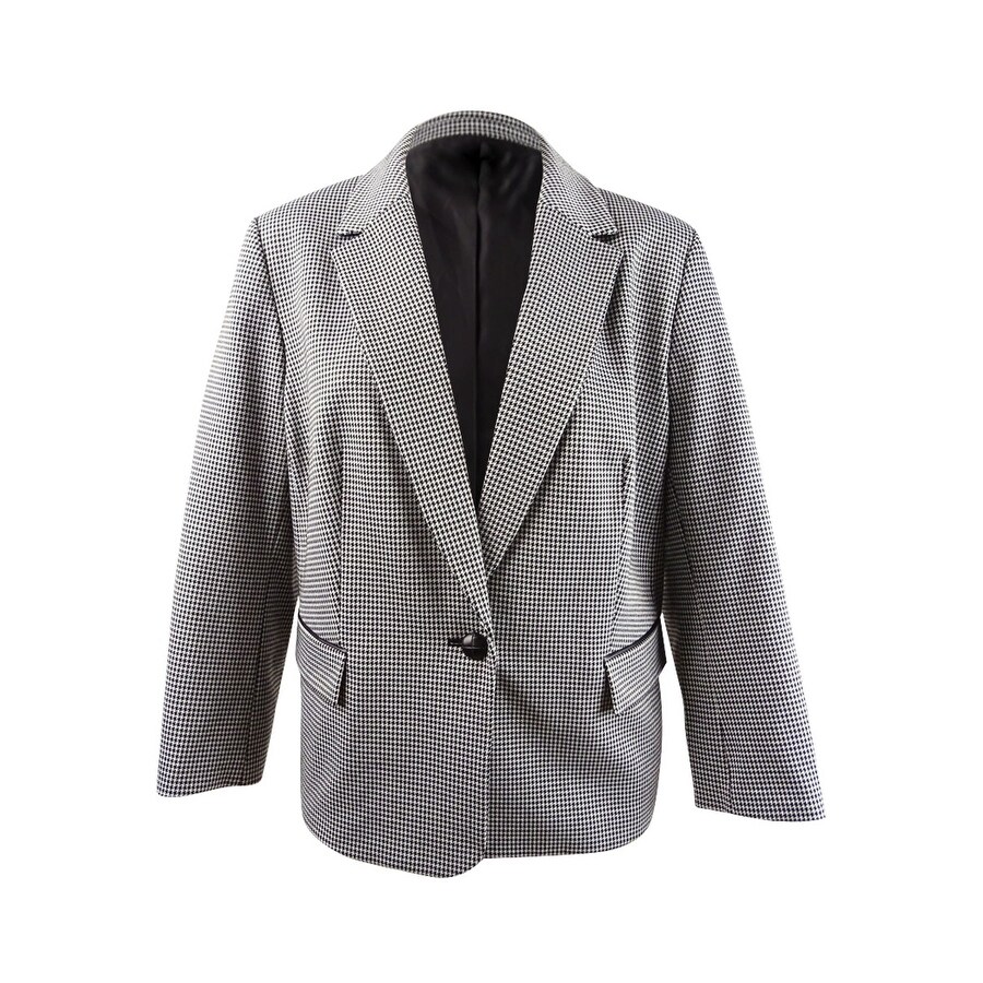 Houndstooth blazer plus size clearance