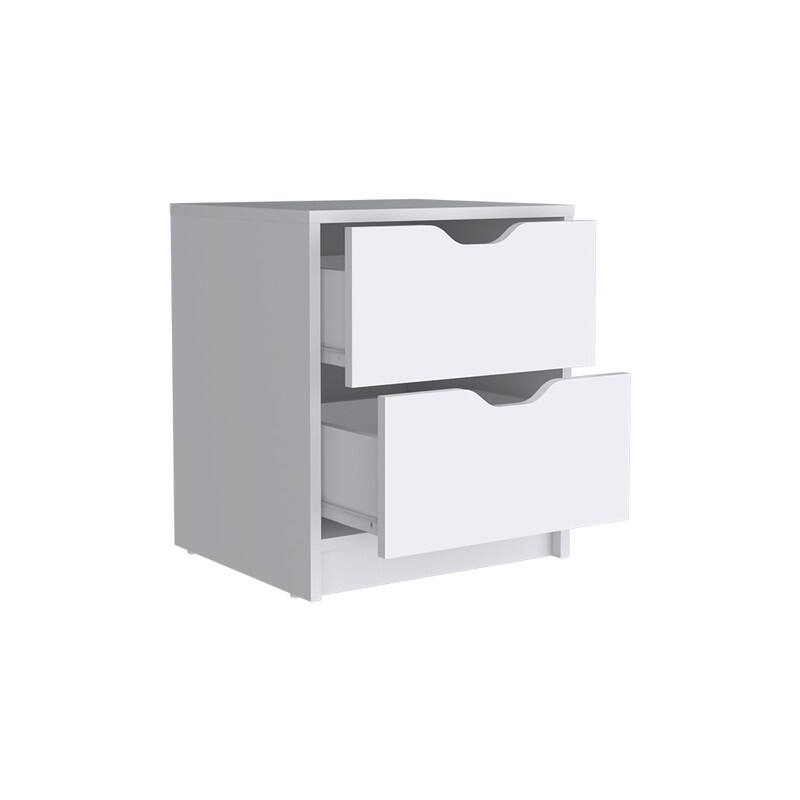 Nightstand Gandu, Two Drawers, Black Wengue Finish