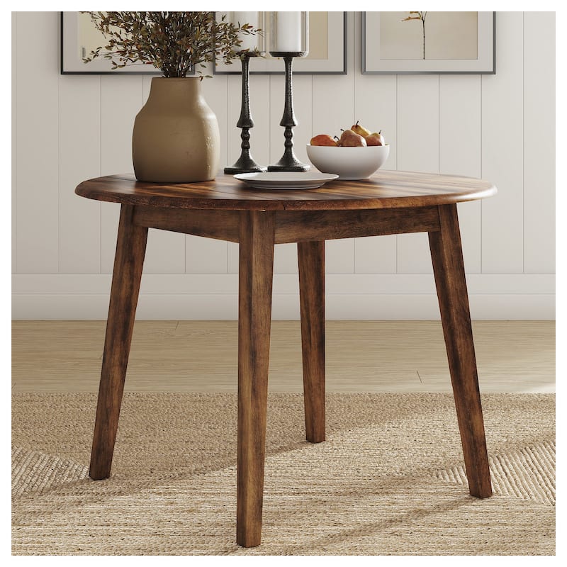 Berringer Round Drop Leaf Table - 42" W x 42" D x 30.63" H - 42" W x 42" D x 30.63" H - Brown