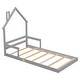 preview thumbnail 2 of 13, Twin House-Shaped Headboard Floor Bed With Handrails, Slats