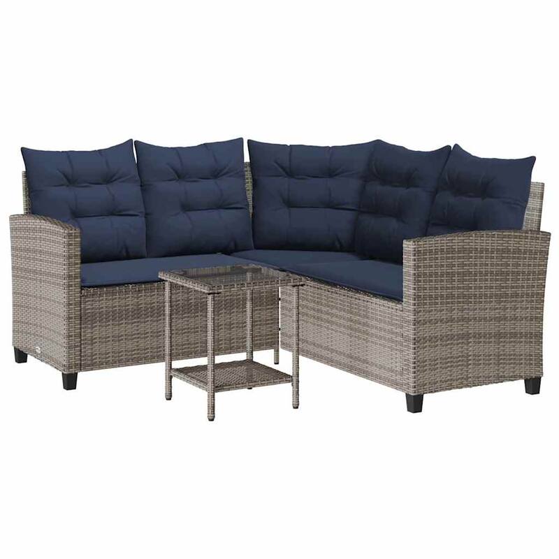 vidaXL Garden Sofa 2-Seater Outdoor Sofa Poly Rattan - 57.5 x 57.5 x 29.9 in
