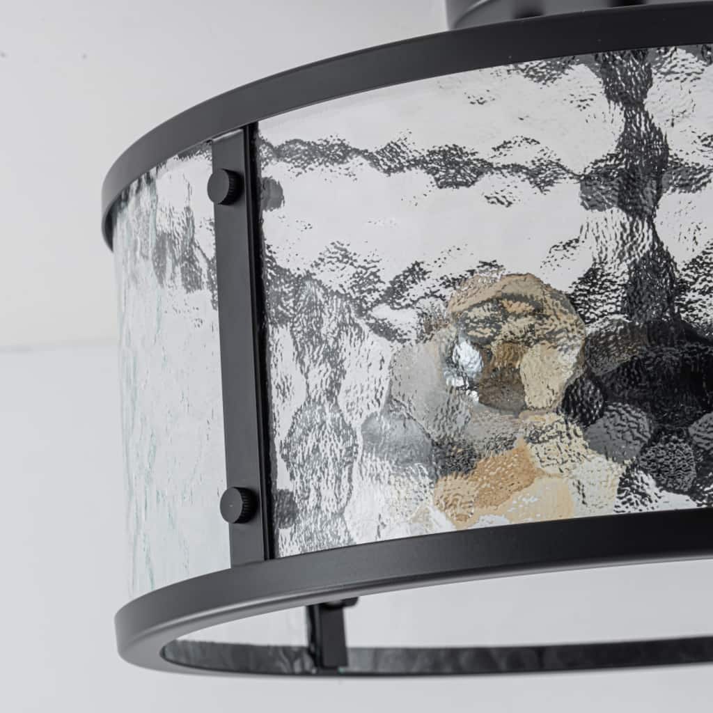 Black Glass Semi Flush Mount Ceiling Light
