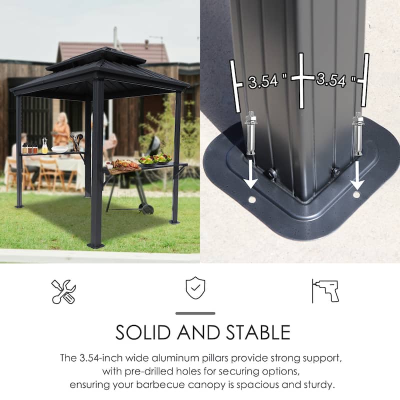 Kozyard Andra 8'X5' Soft Top Barbecue Grill Canopy with LED lights