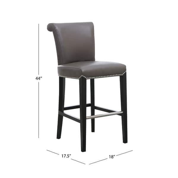 Abbyson Century 44 Inch Grey Leather Bar Stool Bed Bath & Beyond