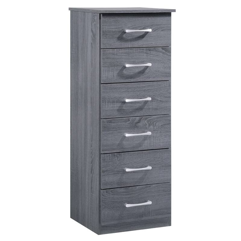 6-Drawer Wooden Bedroom Chest - 48" - Gray