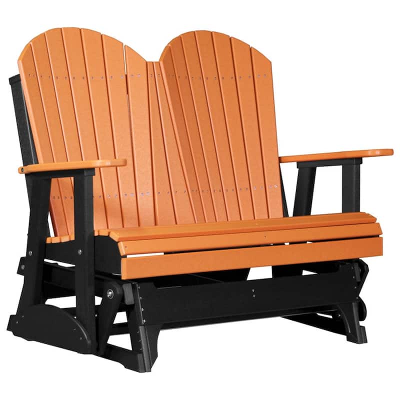 Poly Lumber Adirondack Glider - 4' - Tangerine & Black