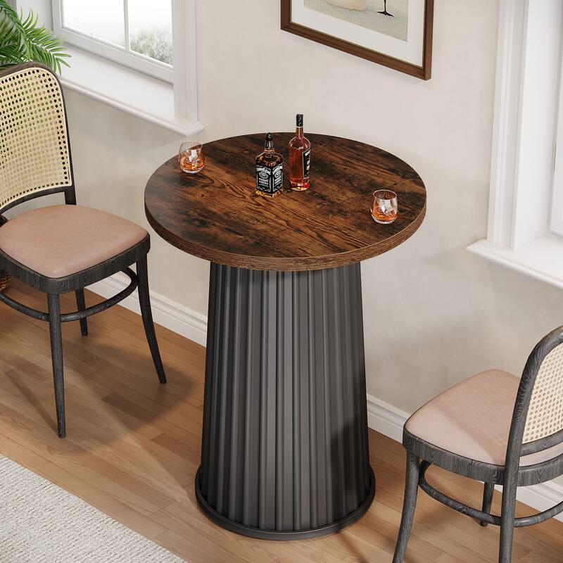 23 Inches Small Round Dining Table for 2 - 23.62"D x 23.62"W x 29.52"H