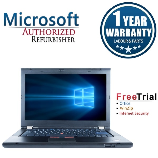 Refurbished Lenovo ThinkPad T420S 14.0" Intel Core i5-2520M 2.5GHz 4GB DDR3 320GB DVD Win 10 Pro 64 (1 Year Warranty) - Black