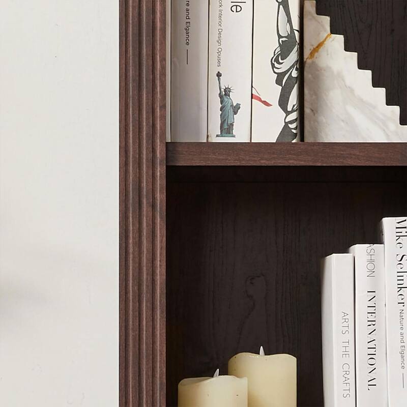 VAUXHILL & CO. Halston Narrow Bookcase, Adjustable Open Shelving Unit, Cherry - 52.7