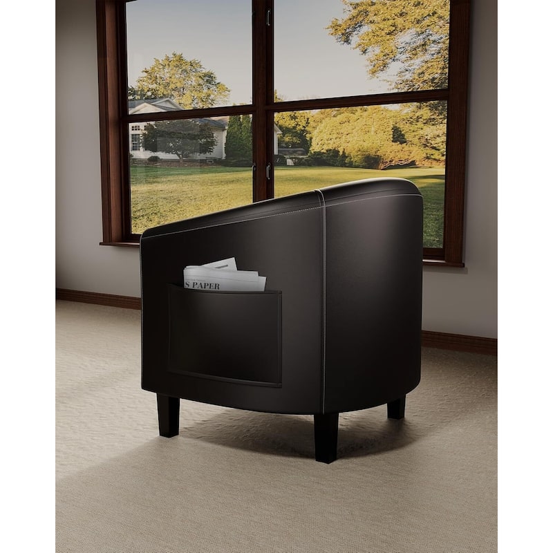 Faux Leather Sofa Accent Chair for Living Room Bedroom Reading Room