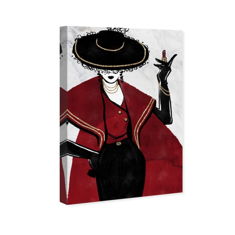 Wynwood Studio Canvas Fashion and Glam Cranberry Woman Red and Dark Red Glam Wall Art Canvas Print