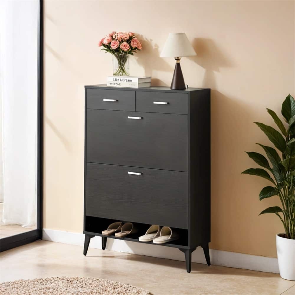 Large size Shoe Cabinet,Free Standing Tipping Bucket Shoe Organizer