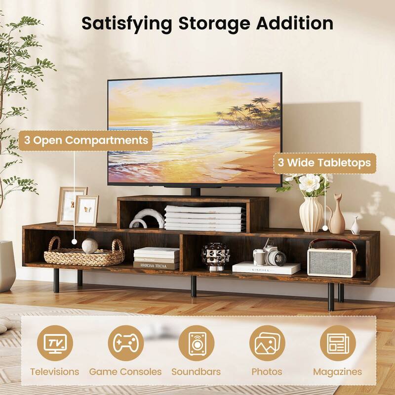 Costway 3 Cubby TV Stand for TVs up to 70" Entertainment Center Media - See Details