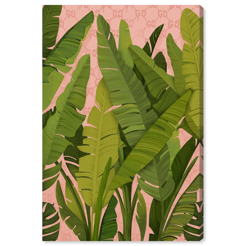Wynwood Studio Canvas Floral and Botanical Jungle Blush Green and Tropical Wall Art Canvas Print