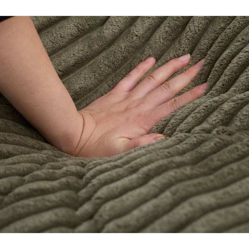 Corduroy Oversized Chaise Lounge with 4-Position Adjustable Backrest, 2 Pillows & 300lb Capacity - Convertible Sofa Bed