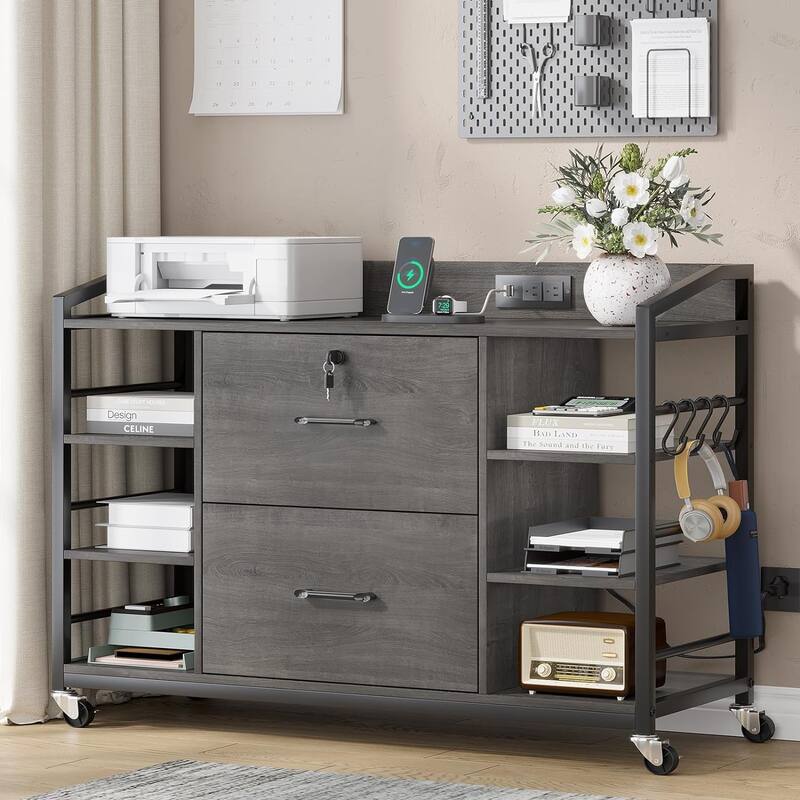 File Cabinet Legal Letter, A4 Size Drawers Mobile Filing Cabinet - Grey - Legal