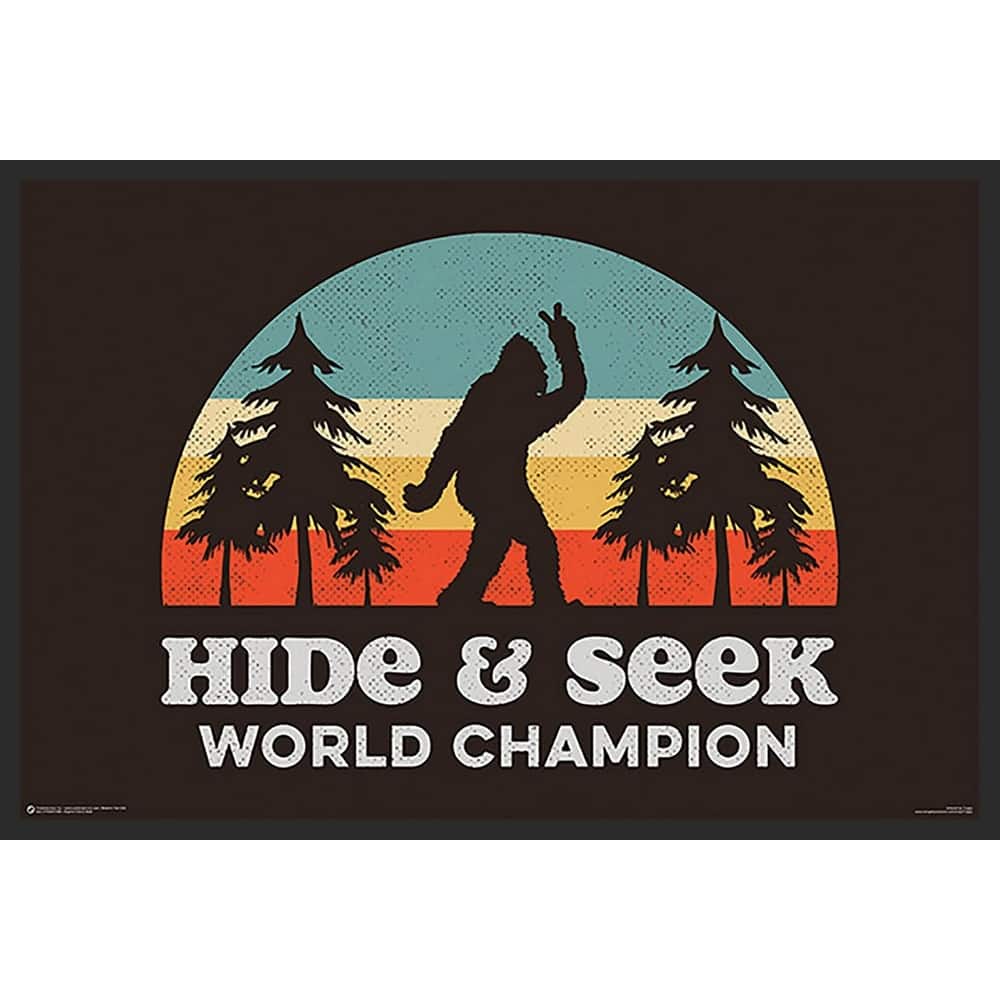 Bigfoot Hide & Seek Champion Framed Poster - 24 x 36 Inch