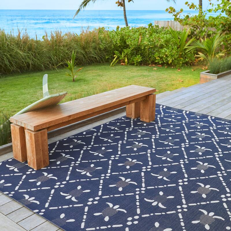 Reyn Spooner Tradewinds Hawaiian Tropical UV Protected Polypropylene Flatweave Indoor/ Outdoor Area Rug Collection