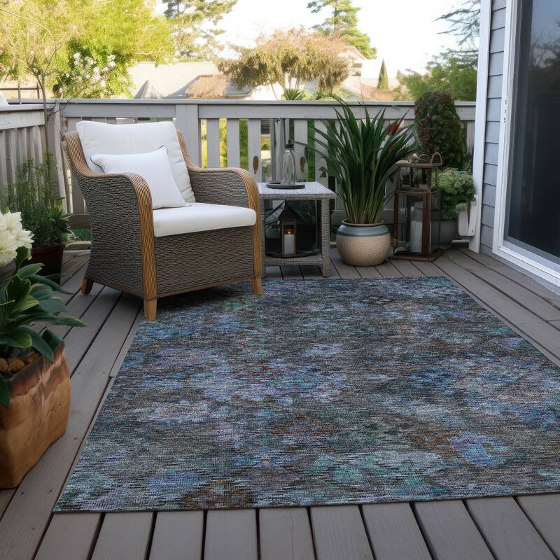 Machine Washable Indoor/ Outdoor Boho Moroccan Chantille Rug
