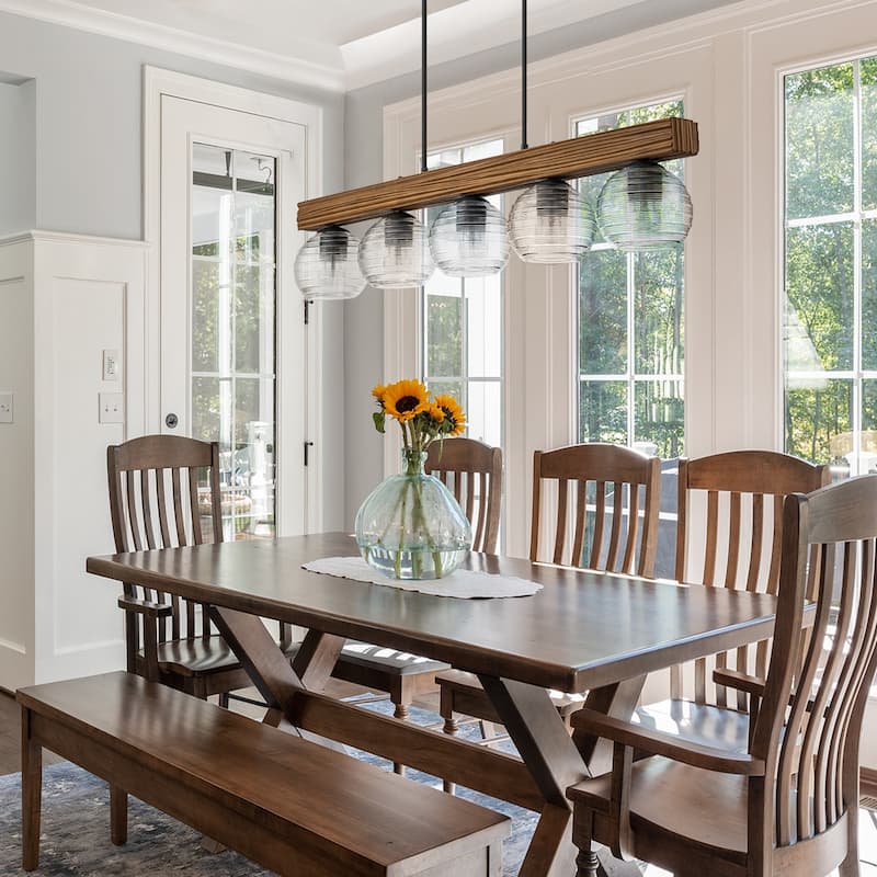 43 in. Kitchen Island Chandelier with Ripple Glass