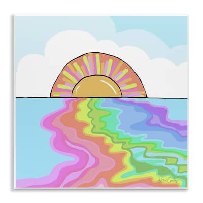 Stupell Swirling Rainbow on Sea Surface Wall Plaque Art Design By Katie Conley