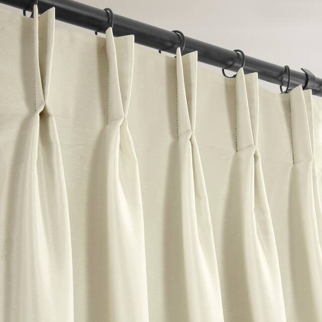 Exclusive Fabrics Solid Faux Dupioni Pleated Blackout Curtain Panel