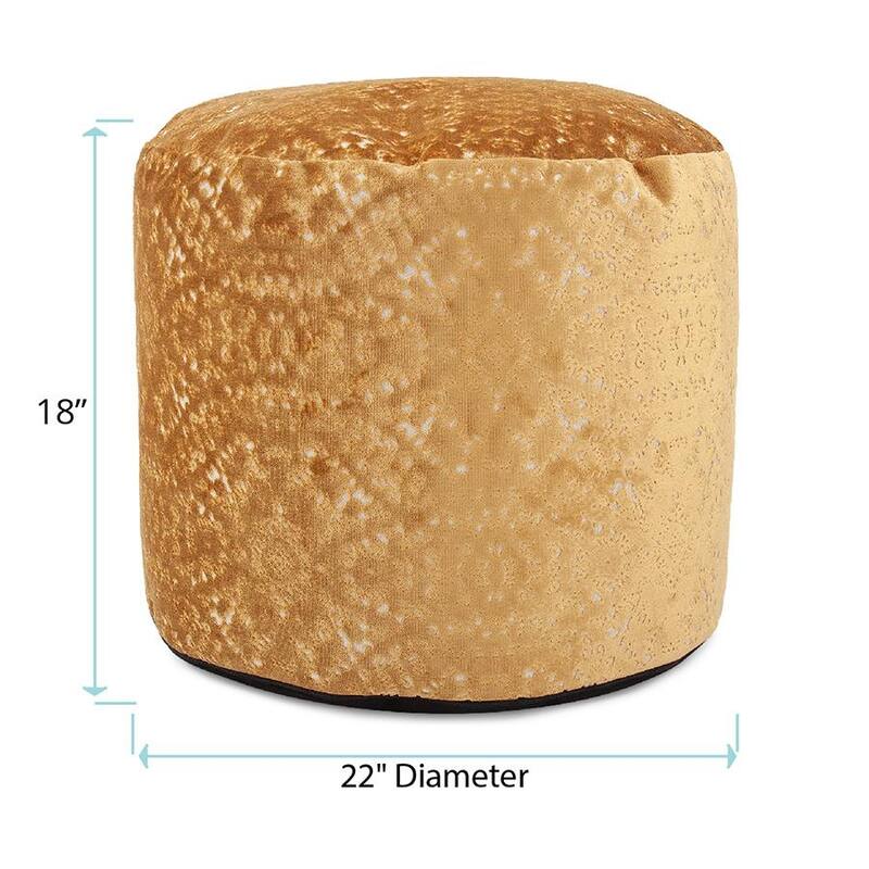 Allan Andrews Round Tall Pouf Pasini Gold