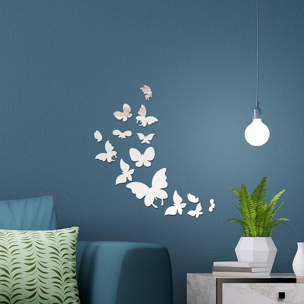 Walplus Butterflies Acrylic Wall Mirror Diy Art Home Decor Decorative Overstock 31866849