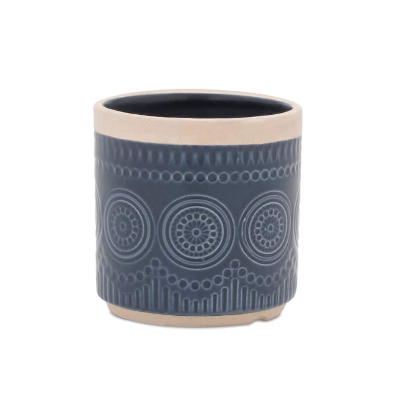 Ceramic Mandala Pattern Planter (Set of 2)