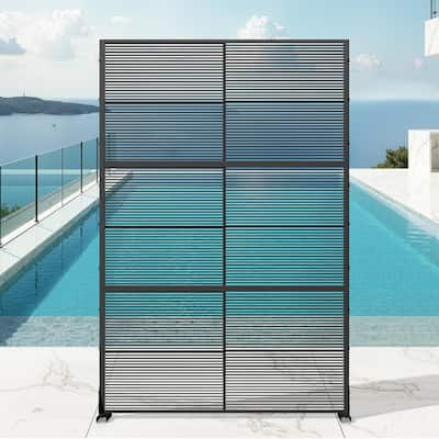 Dovelina 6ft.Outdoor Freestanding Metal Privacy Screen Decorative Garden Fence - 72"x47"