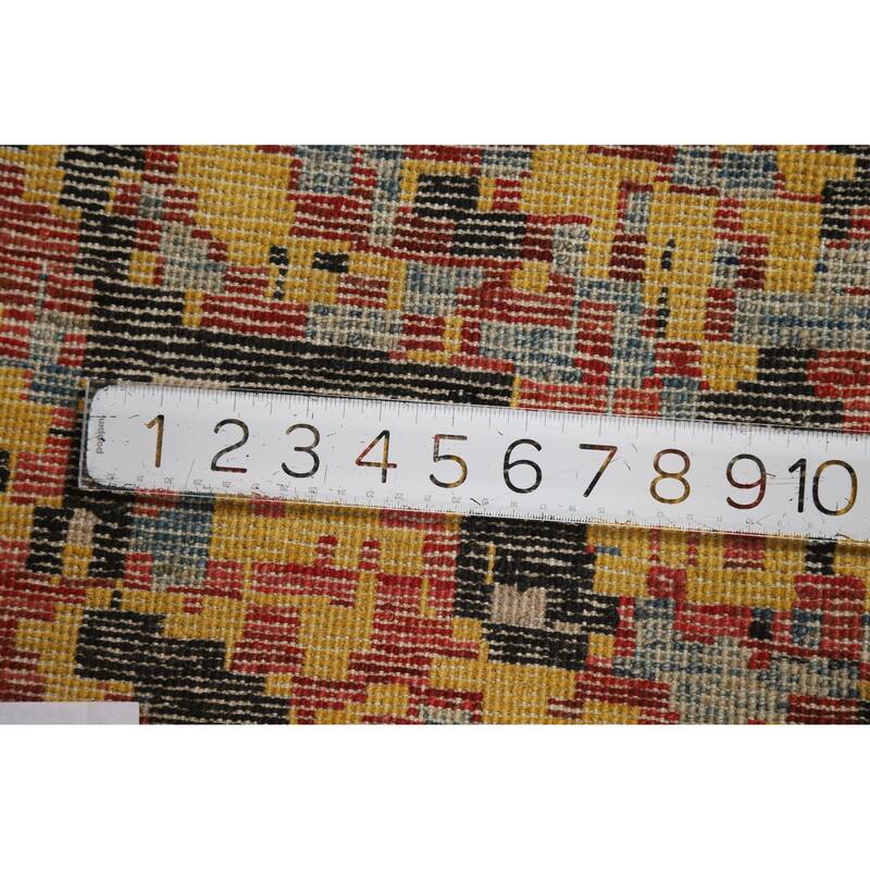 Contemporary Abstract Oriental Area Rug Hand-Knotted Wool Carpet - 8'3" x 11'3"