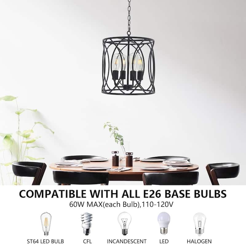 Black Farmhouse Chandelier Pendant Light Fixtures