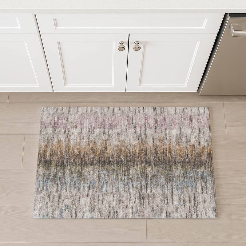 Machine Washable Indoor/ Outdoor Contemporary Ombre Chantille Rug