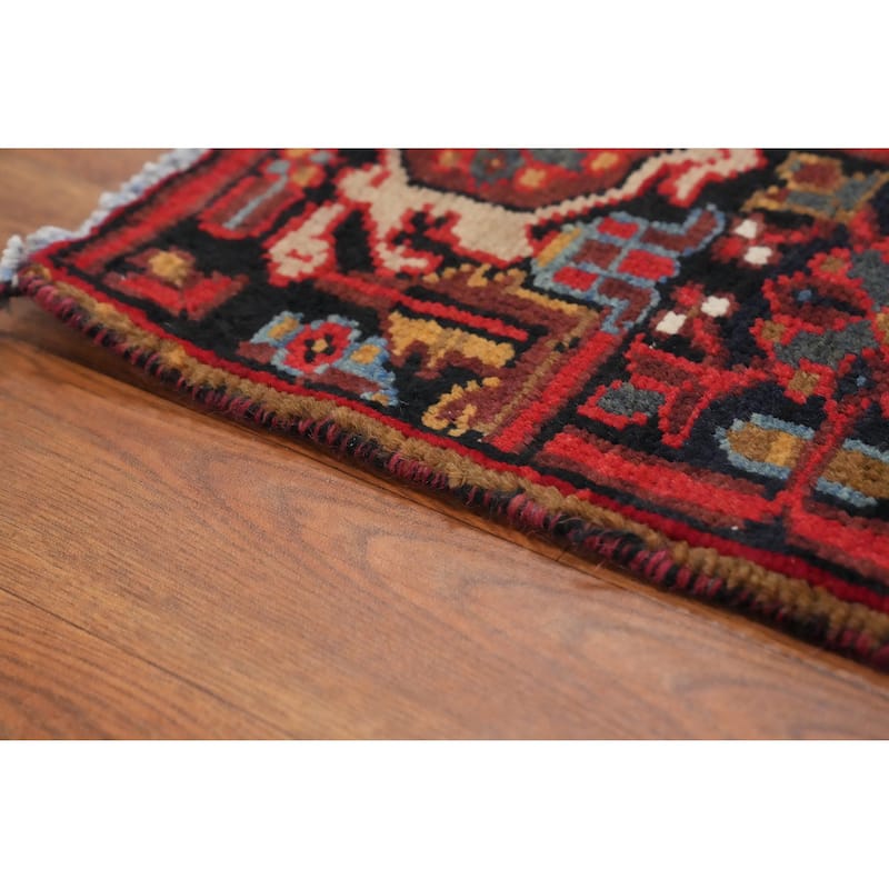 Hand Knotted Oriental 100% Wool Carpet Traditional Medallion Red Heriz Area Rug - 10' 7'' X 7' 3''
