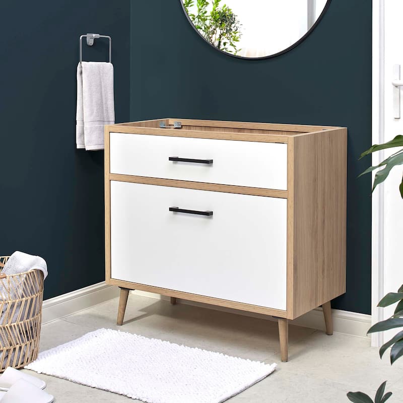 Maverick 36" Bathroom Vanity Cabinet - Sink Basin Not Included - Oak White - Wood Finish