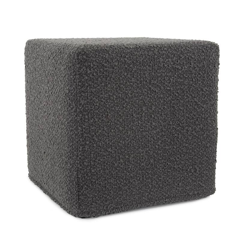 Allan Andrews No Tip Short Block Ottoman with Cover, Barbet Collection - Charcoal