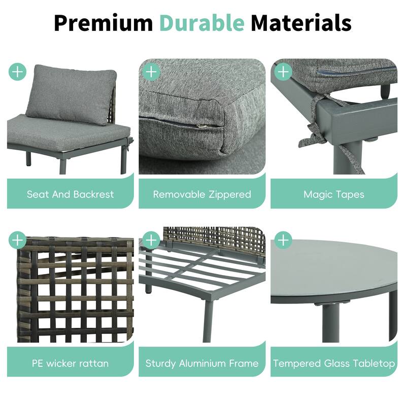 8-Piece Outdoor Patio Sofa Furniture Set for Backyard, Garden & Poolside