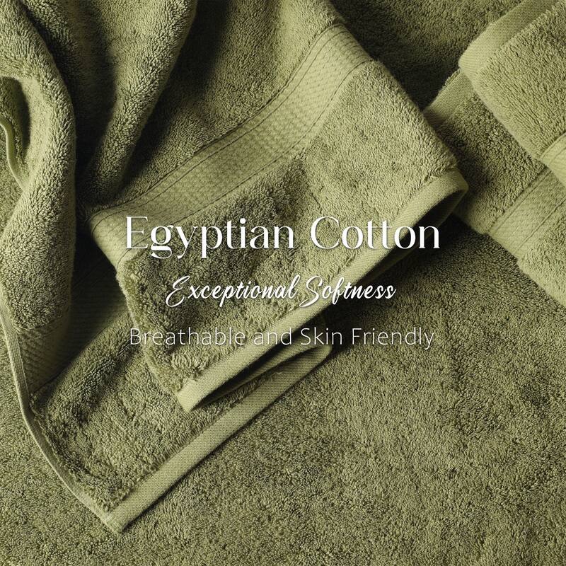 Blue Nile Mills Luxury 6-Piece Egyptian Cotton Towel Set, Thick Absorbent Bathroom Towels