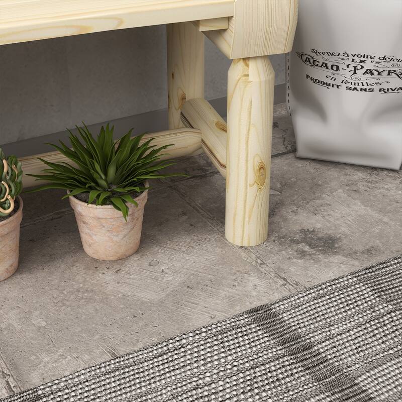 Wooden Garden Bench, Semicircular Round Outdoor Bench Leisure Bench Entry Footrest Bench, Decorative Bench for Living Room