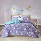 preview thumbnail 1 of 16, Intelligent Design Kids Ella Unicorn Cotton Comforter Set Purple - Full - Queen