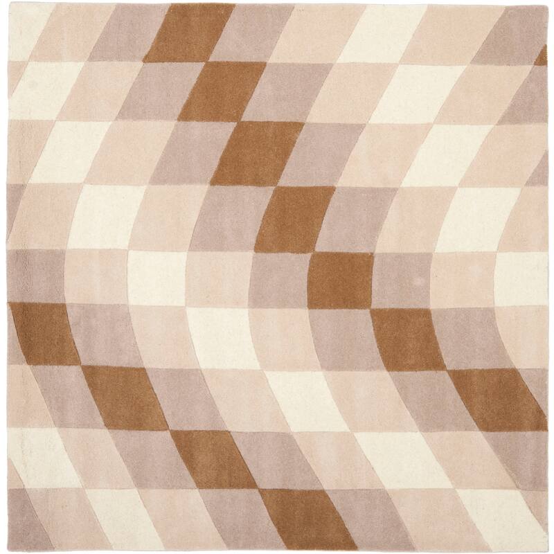 SAFAVIEH Handmade Soho Kandace Matrix Wool Rug - 6' Square - Sand/Ivory