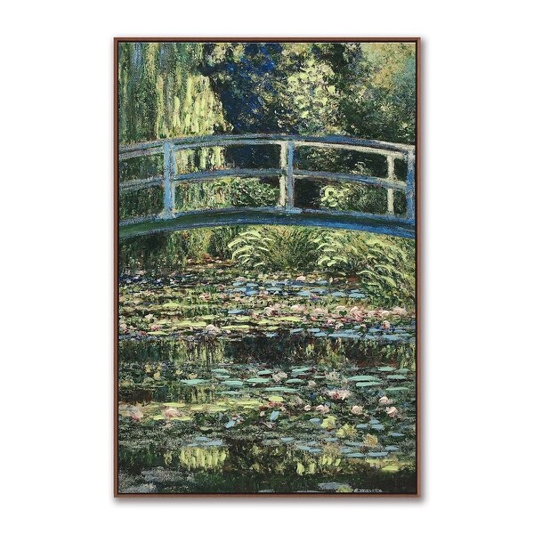 Wynwood Studio Wandbild Monet II – 61x91,4 Cm, Gerahmt In Dunkelbraun, Handgemalte Akzente, Landschaft Mit Brücke