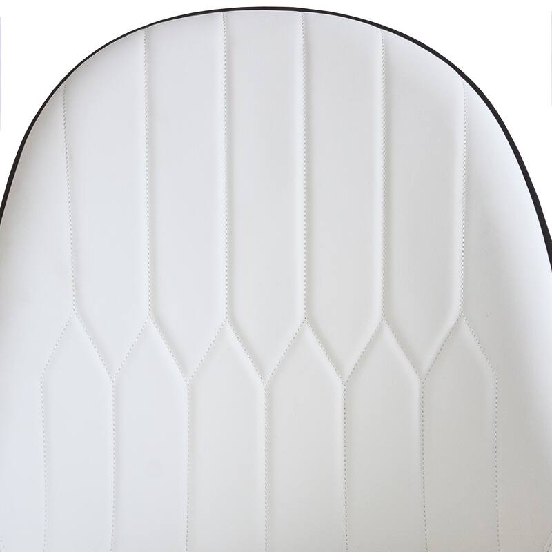 Simple Meeting Room Chair Vanity Chair Set of 2, Leather Side Chair Dining Chair Office Chair with Metal Legs