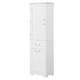 preview thumbnail 33 of 56, GDFStudio - Rowan Tall Freestanding Bathroom Storage Cabinet with Two-Sized Drawers and Adjustable Shelf