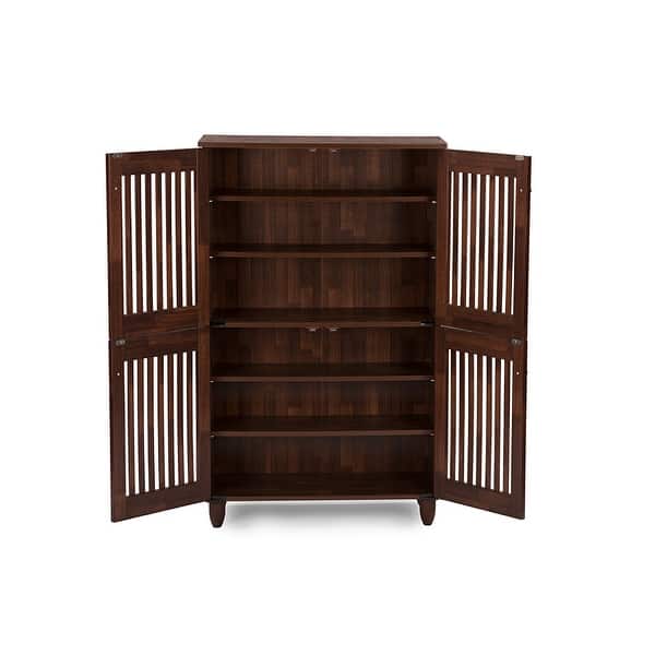 Shop Lucerne 4 Door Oak Brown Wooden Entryway Shoes Storage