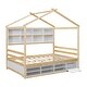 preview thumbnail 9 of 69, House Bed with Roof, Shelves, & Under Bed Storage